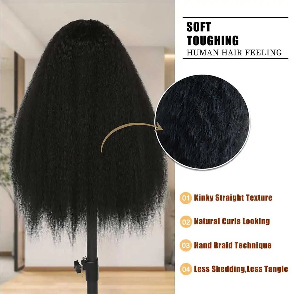 Perruque Kinky Straight 360 Lace – Cheveux Humains Brésiliens Remy - deslyshopping