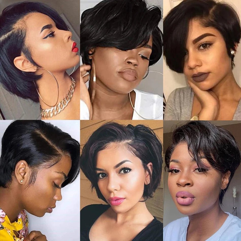 Perruques courtes en cheveux humains - deslyshopping