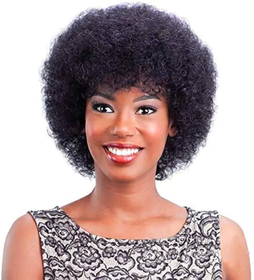 Perruques courtes en cheveux humains afro - deslyshopping