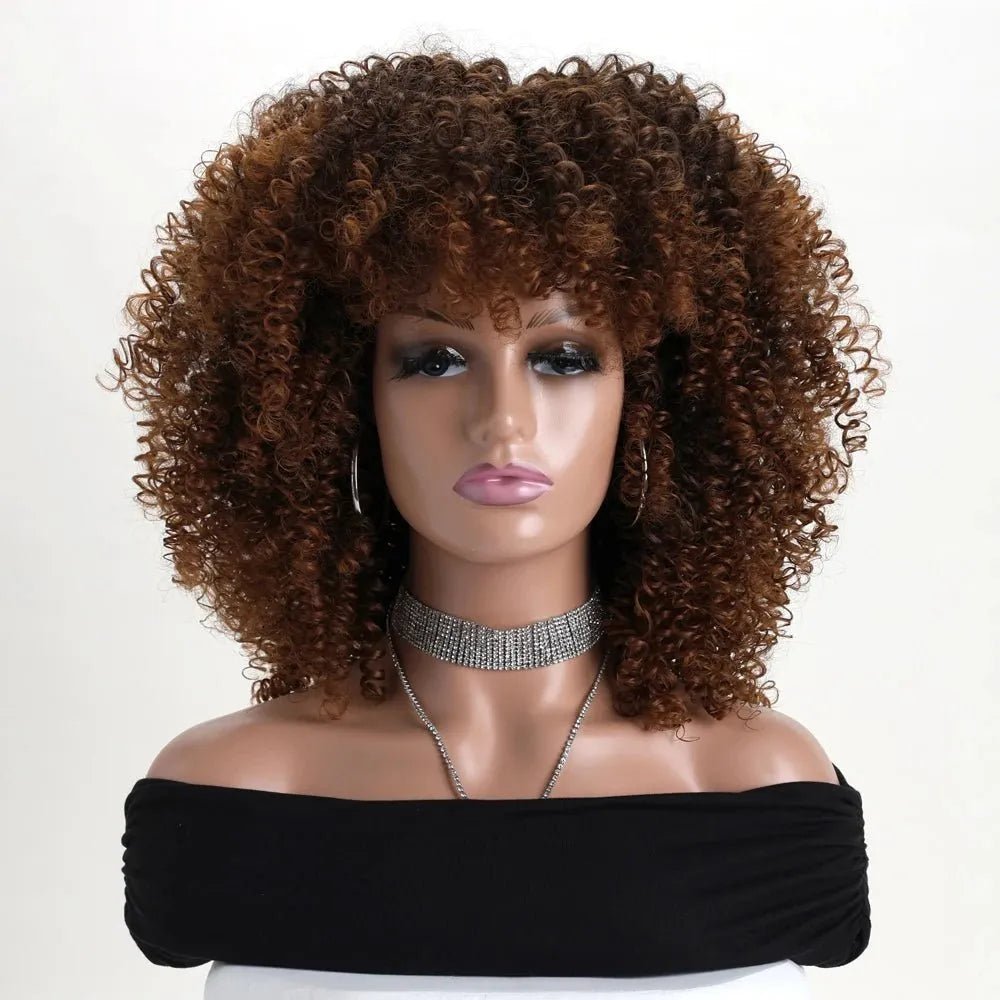 Perruques de cheveux bouclés crépus afro de 16" - deslyshopping