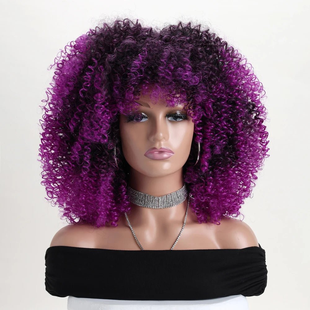 Perruques de cheveux bouclés crépus afro de 16" - deslyshopping