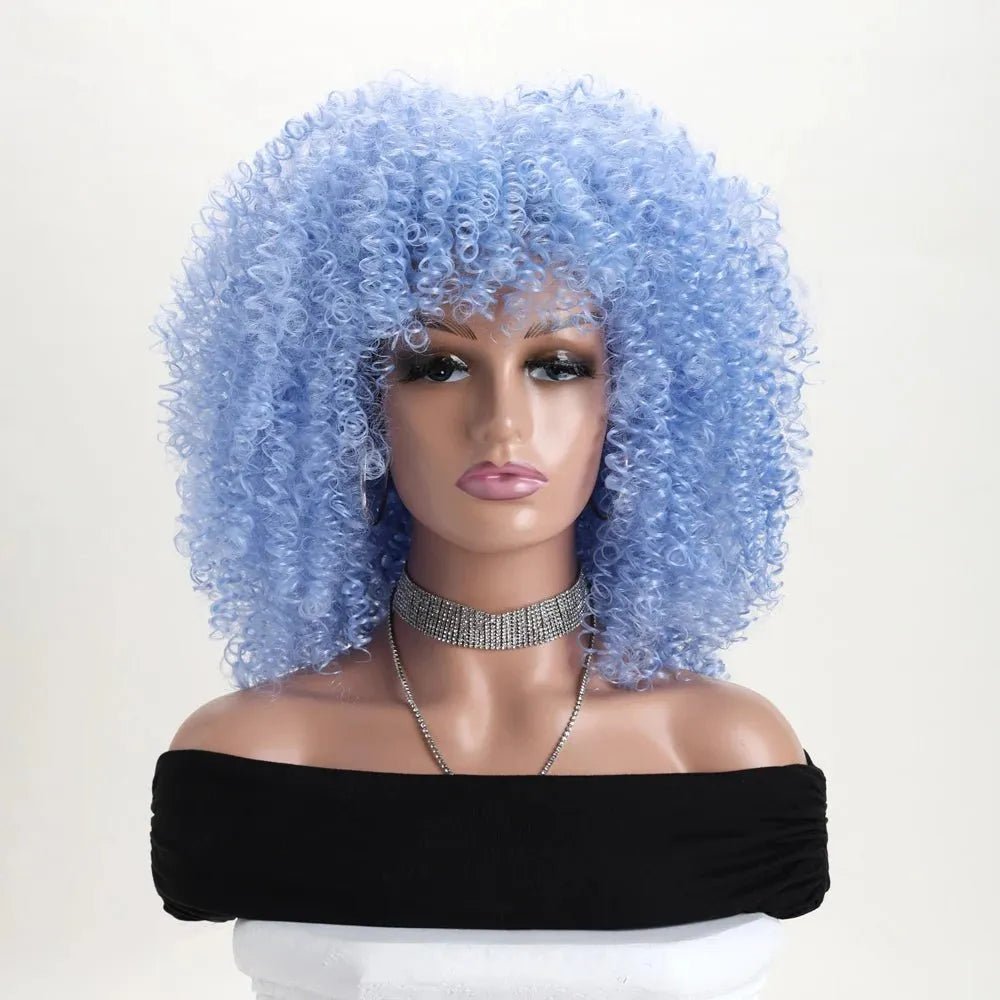 Perruques de cheveux bouclés crépus afro de 16" - deslyshopping