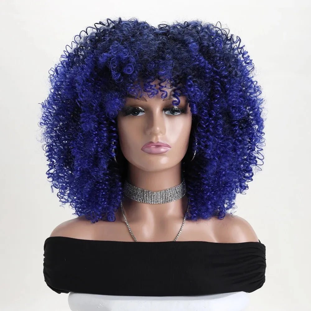 Perruques de cheveux bouclés crépus afro de 16" - deslyshopping
