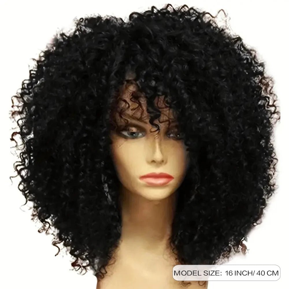 Perruques de cheveux bouclés crépus afro de 16" - deslyshopping