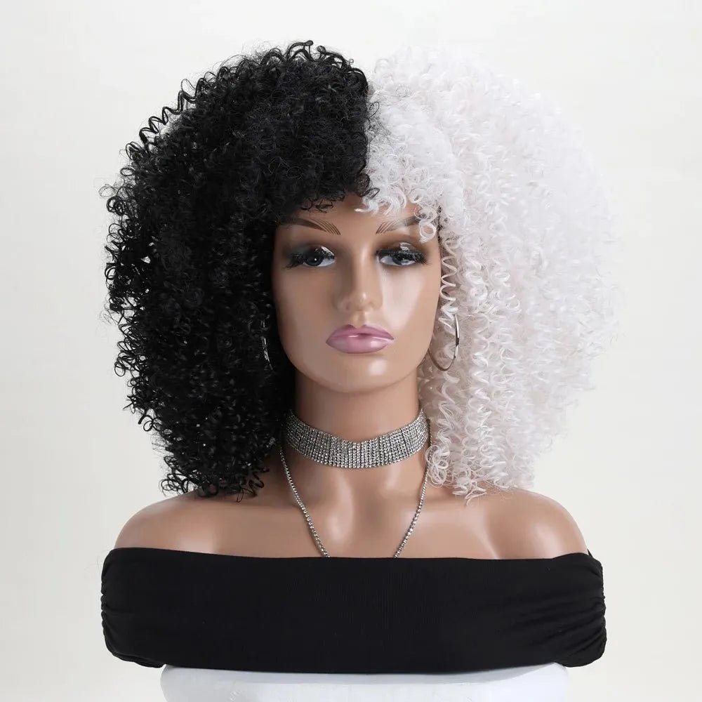 Perruques de cheveux bouclés crépus afro de 16" - deslyshopping