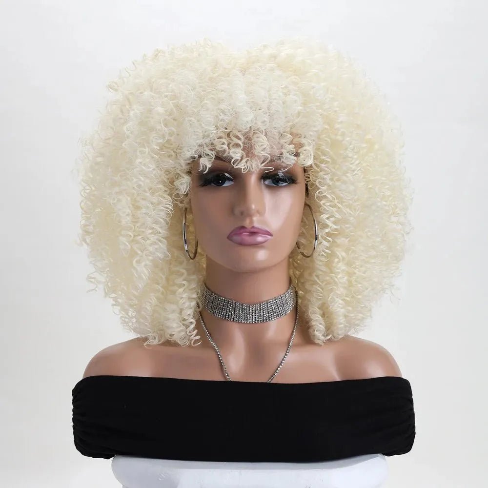 Perruques de cheveux bouclés crépus afro de 16" - deslyshopping