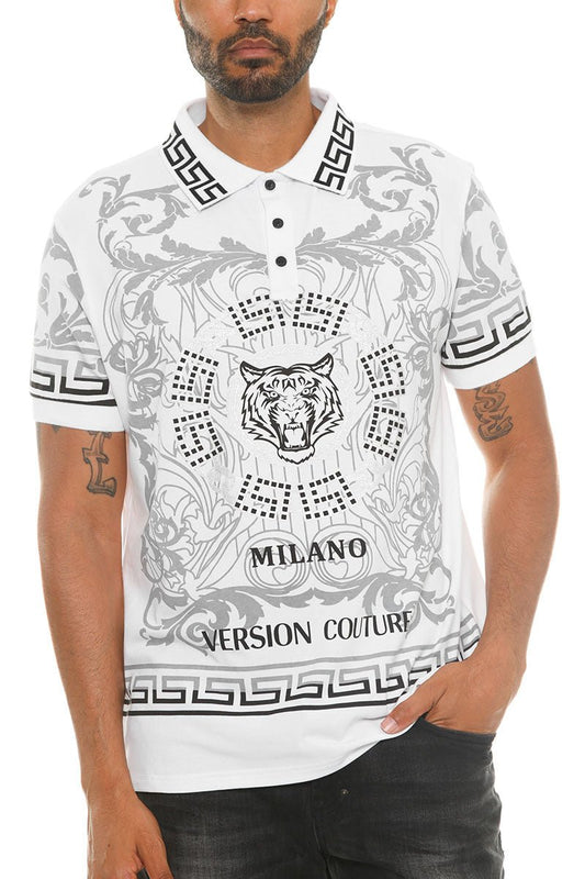 Polo à col imprimé italien - deslyshopping