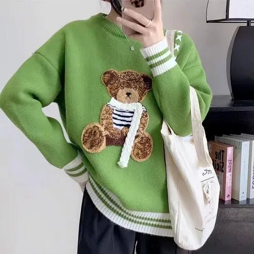 Pull brodé ours mignon Y2K - deslyshopping