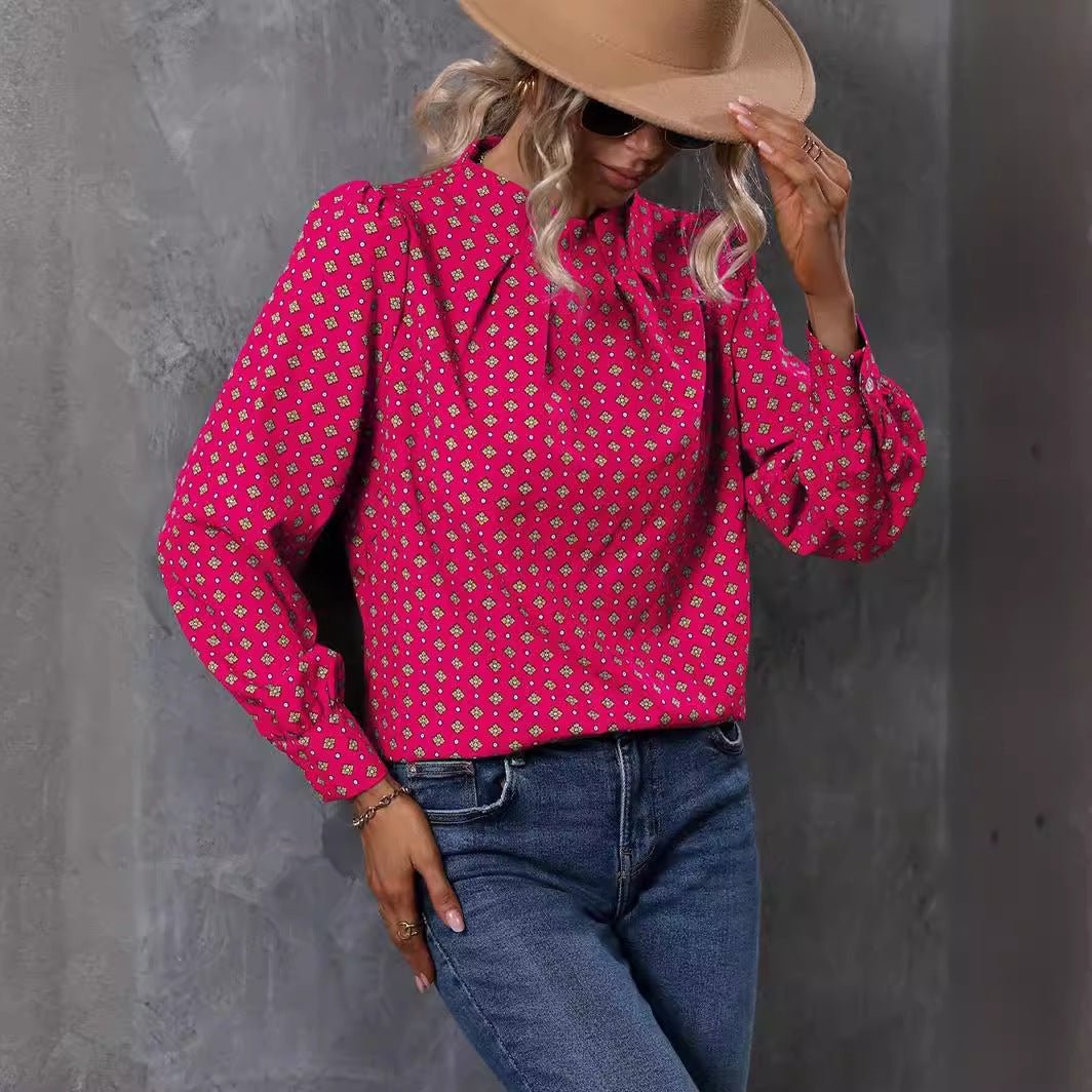 Pull col montant imprimé géométrique - deslyshopping