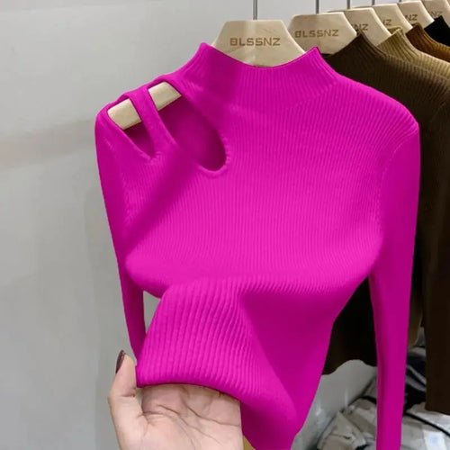 Pull tricoté à col roulé - deslyshopping
