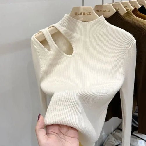 Pull tricoté à col roulé - deslyshopping