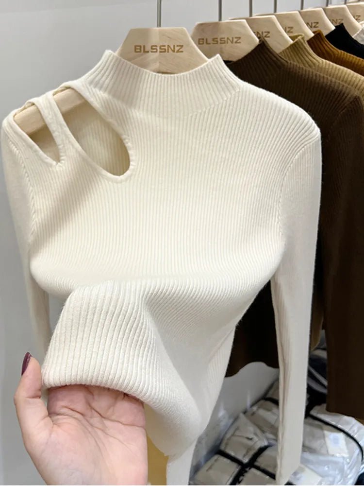 Pull tricoté à col roulé - deslyshopping