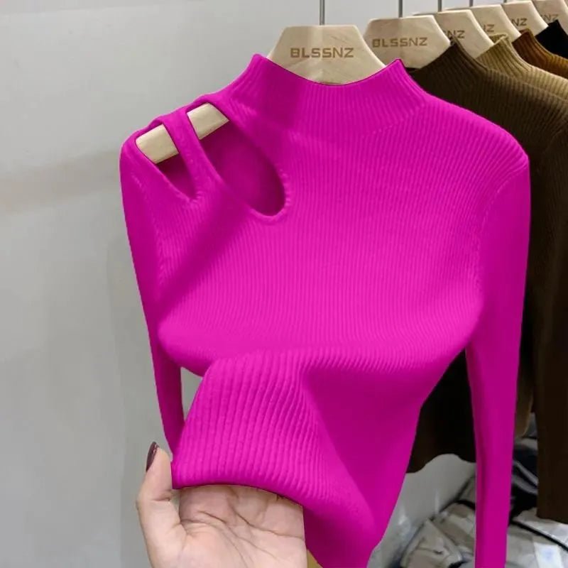 Pull tricoté à col roulé - deslyshopping