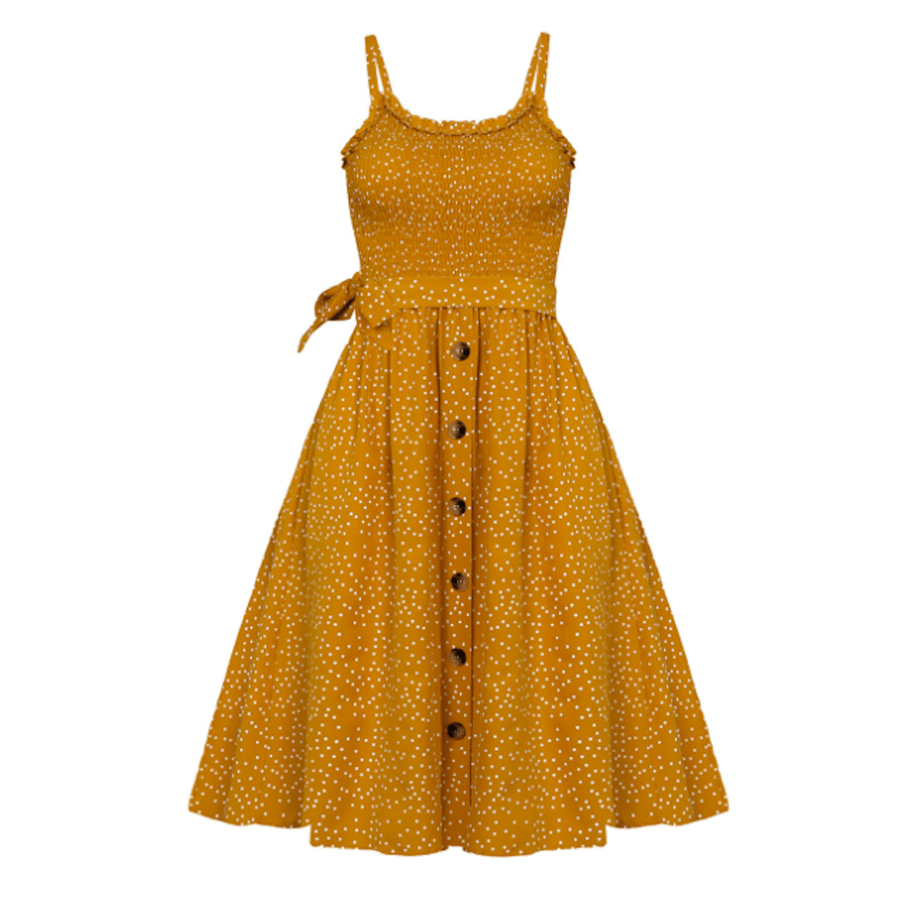 Robe à pois et bretelles spaghetti - deslyshopping