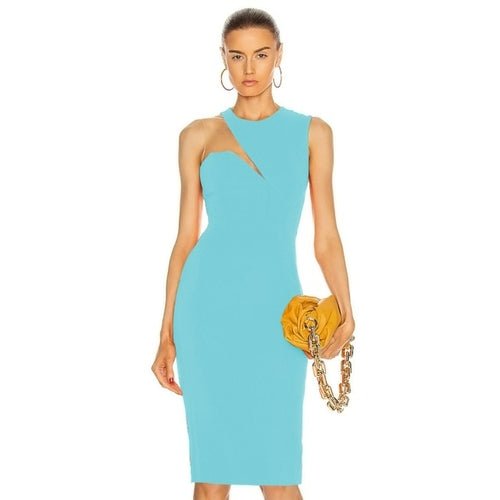 Robe Bandage Midi En Maille Orange - deslyshopping