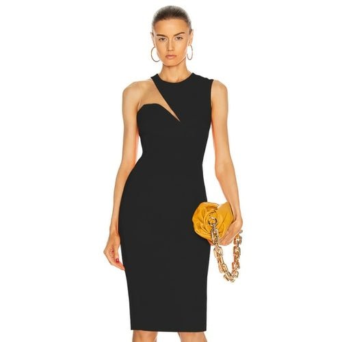 Robe Bandage Midi En Maille Orange - deslyshopping