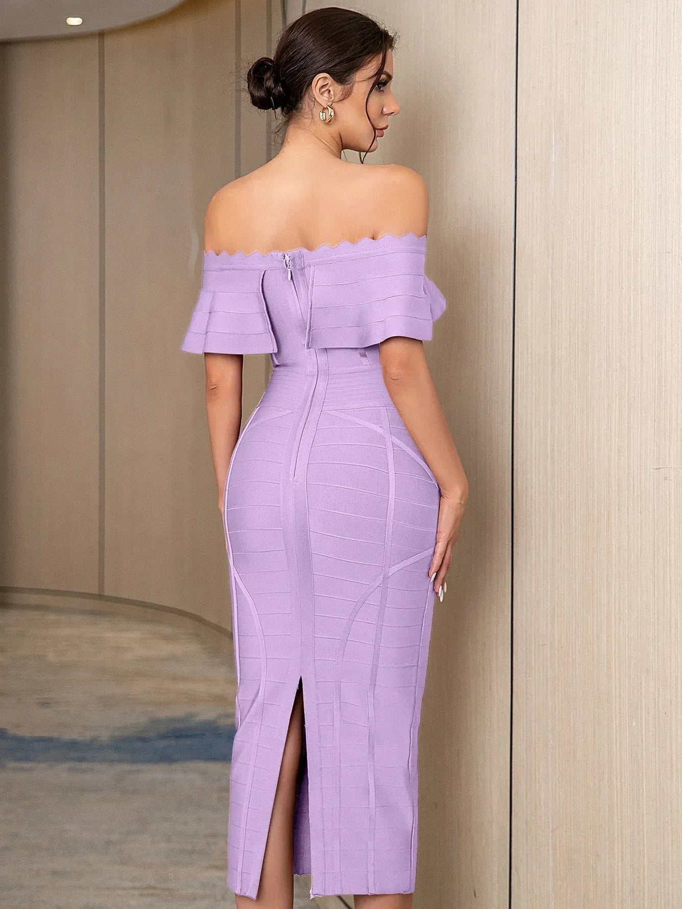 Robe bandage sexy à épaules dénudées - deslyshopping