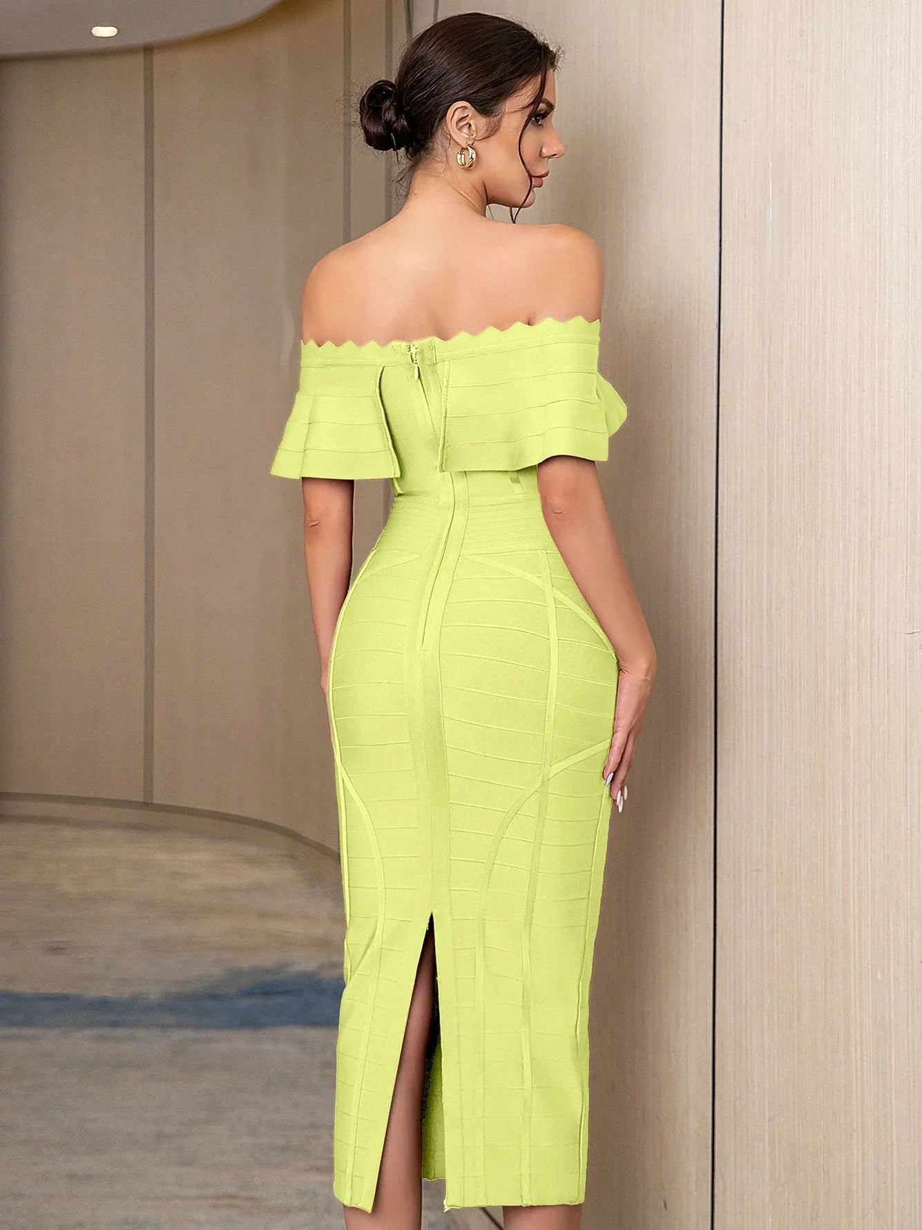 Robe bandage sexy à épaules dénudées - deslyshopping