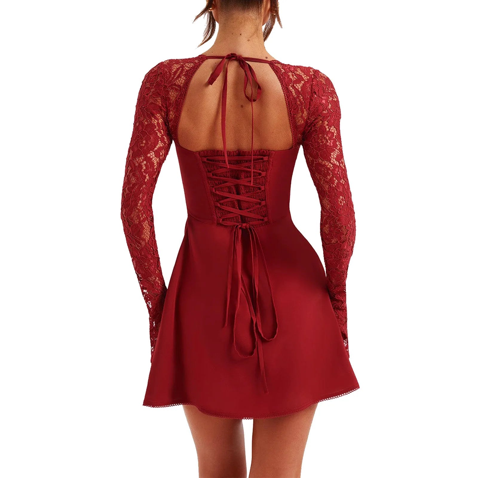 👗 Robe Courte Moulante en Dentelle - deslyshopping