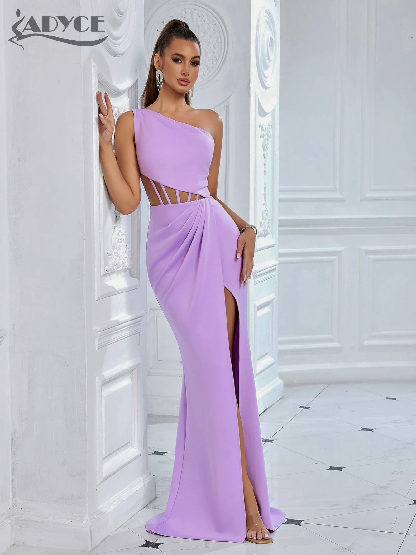 Robe d'Été en Maille Asymétrique Drapée Sans Manches - deslyshopping