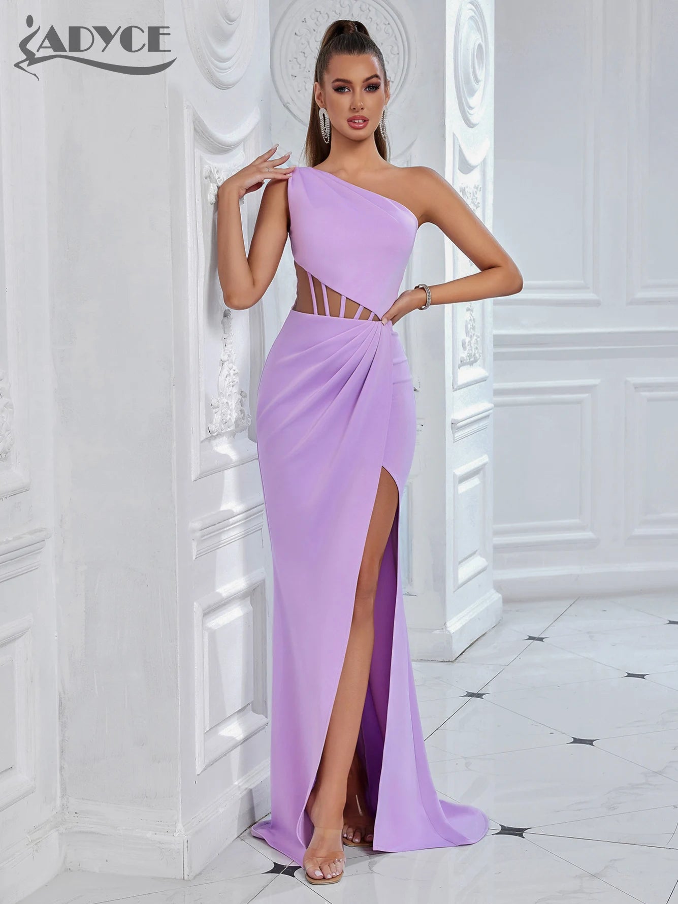 Robe d'Été en Maille Asymétrique Drapée Sans Manches - deslyshopping