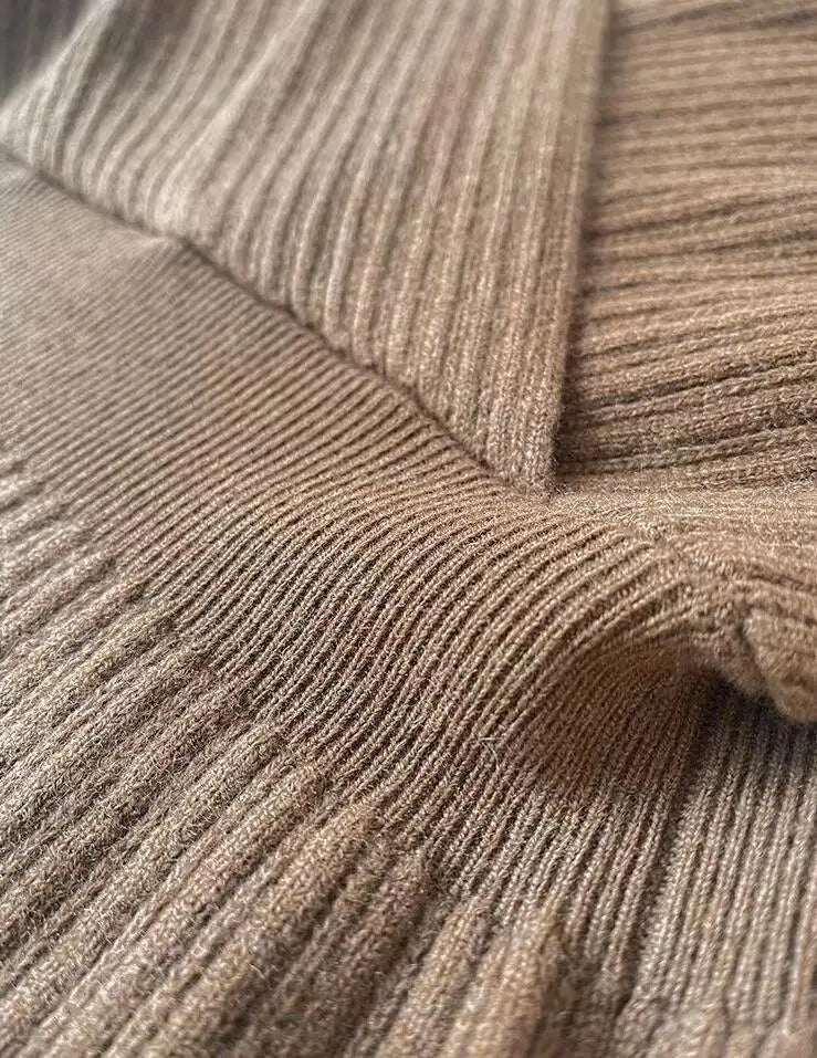 Robe Maille Col V Femme – Élégante & Ajustée Automne/Hiver - deslyshopping