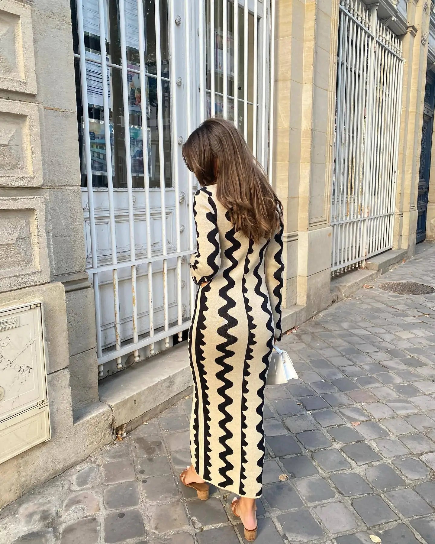 Robe Maxi Moulante Rayée – Robe Bohème Chic en Maille - deslyshopping