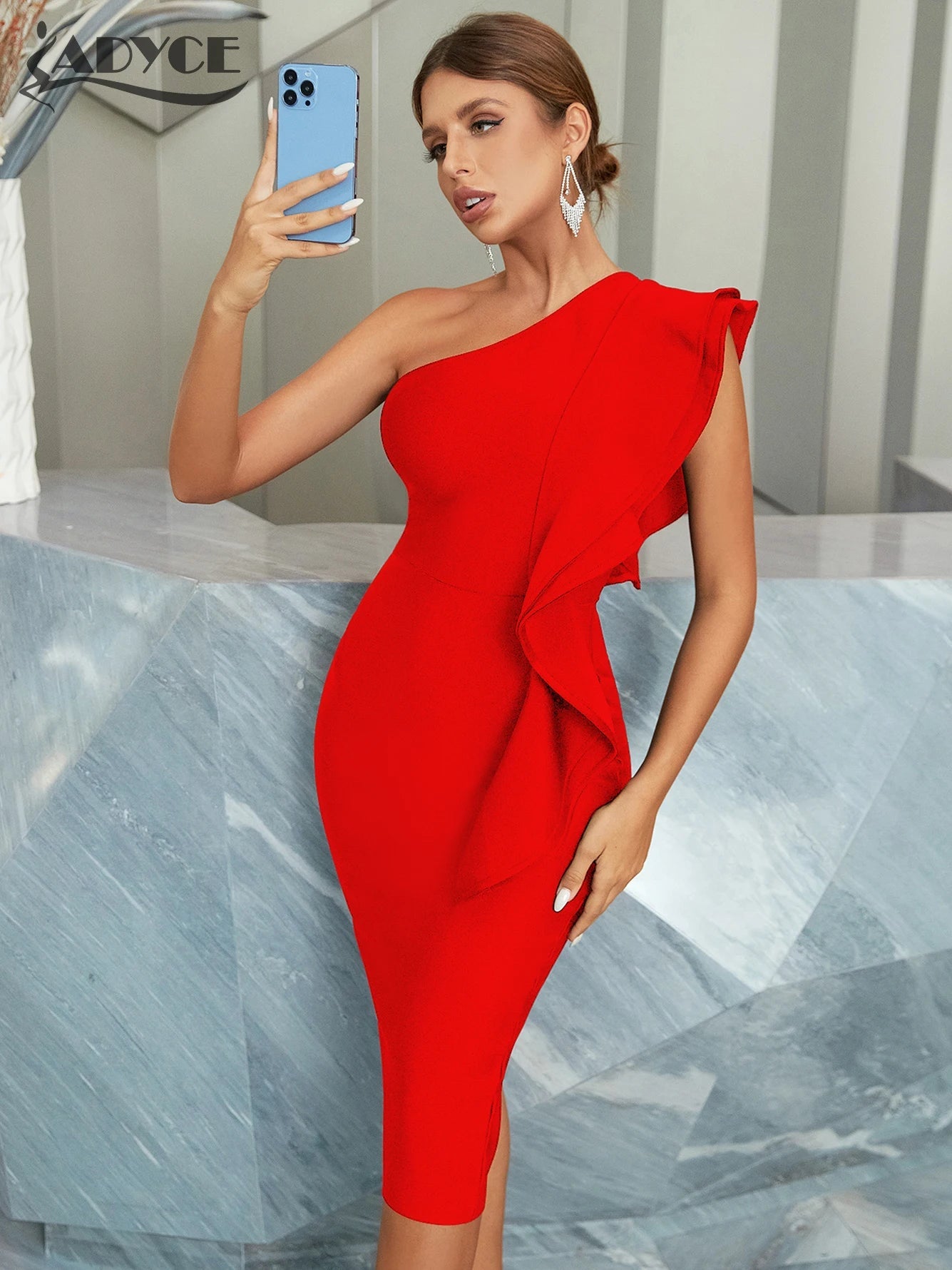 Robe moulante sexy à une épaule - deslyshopping