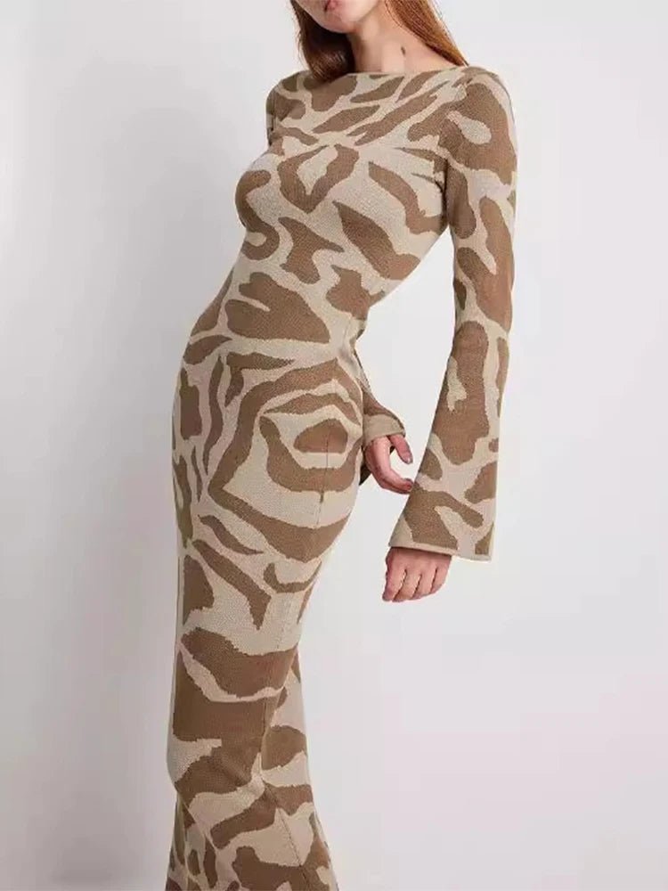 Robe Rayée Vintage Maxi – Robe Rétro Élégante Taille Haute - deslyshopping