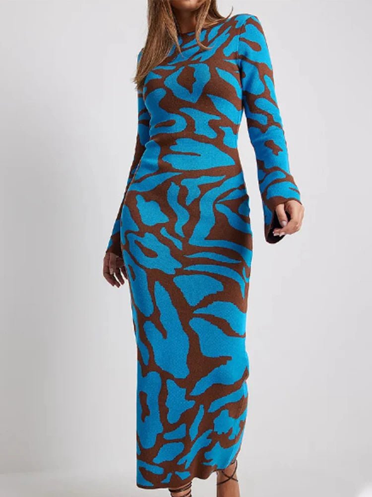 Robe Rayée Vintage Maxi – Robe Rétro Élégante Taille Haute - deslyshopping