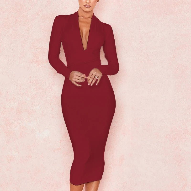 Robe sexy manches longues - deslyshopping