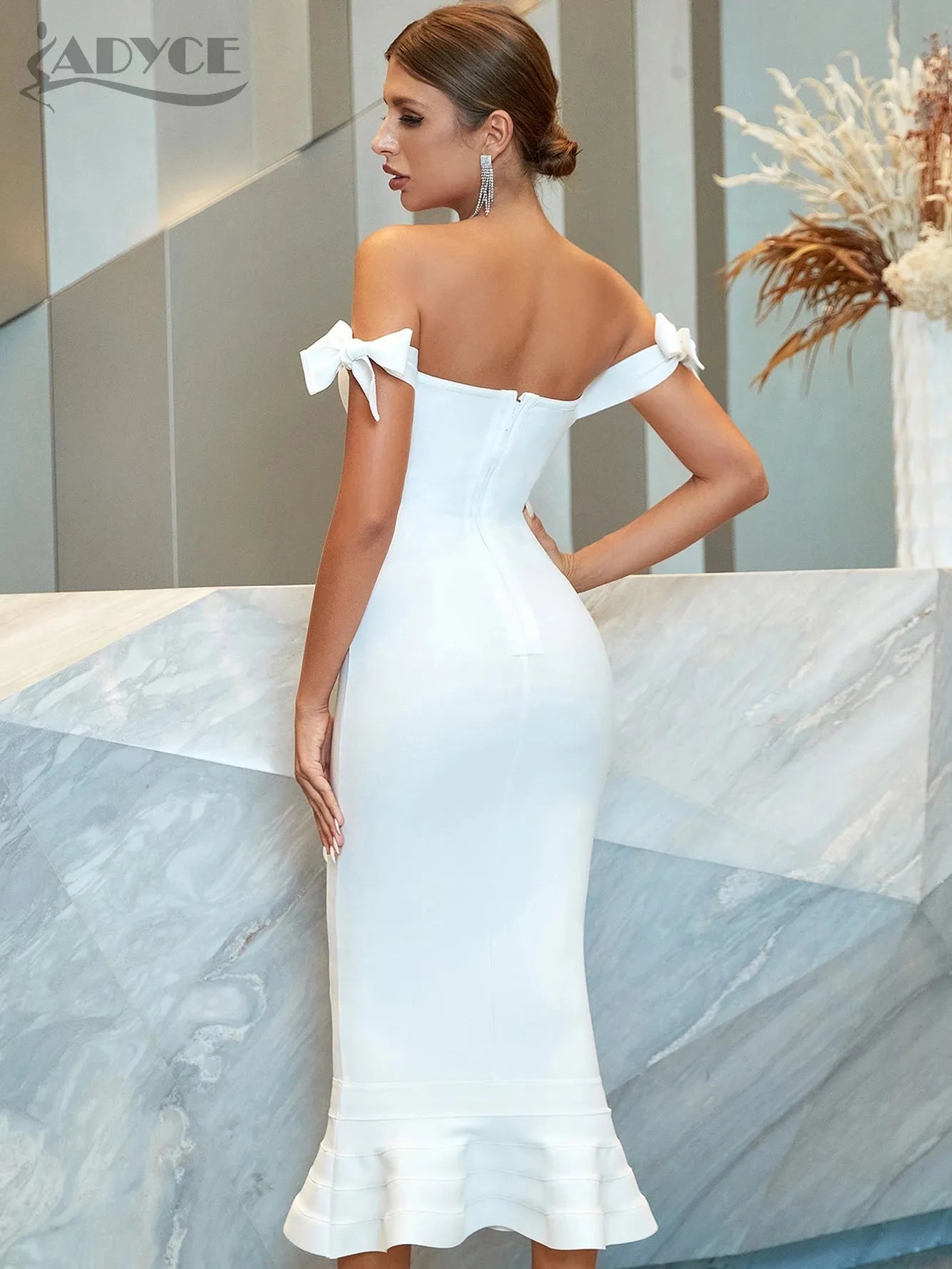 Robe Sirène Bandage à Épaules Dénudées - deslyshopping