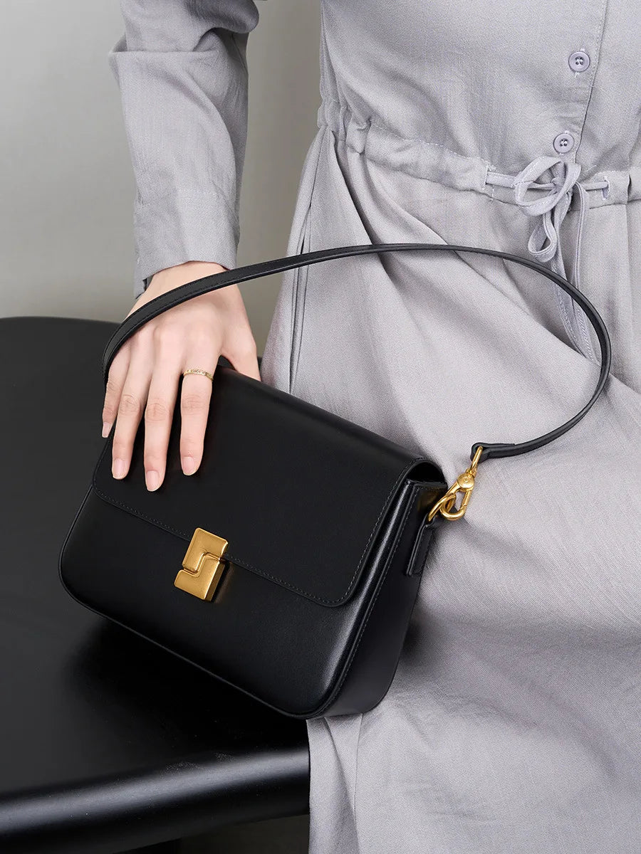 👜 Sac à Bandoulière Carré en Cuir Véritable - deslyshopping