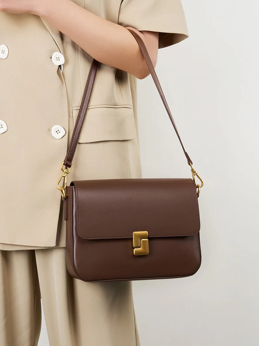 👜 Sac à Bandoulière Carré en Cuir Véritable - deslyshopping