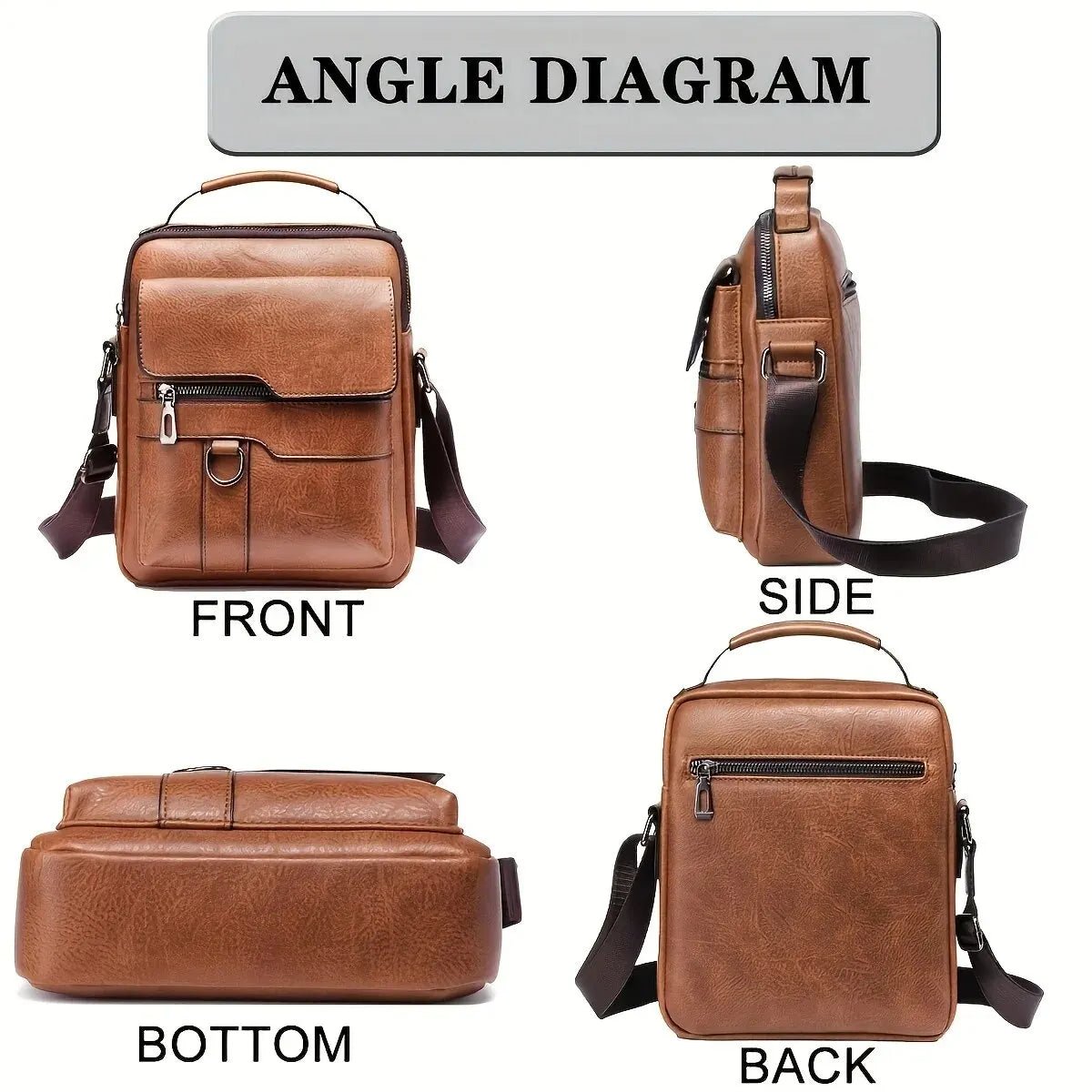 Sac à Bandoulière Homme en Cuir PU - Étui iPad 9,7" - deslyshopping