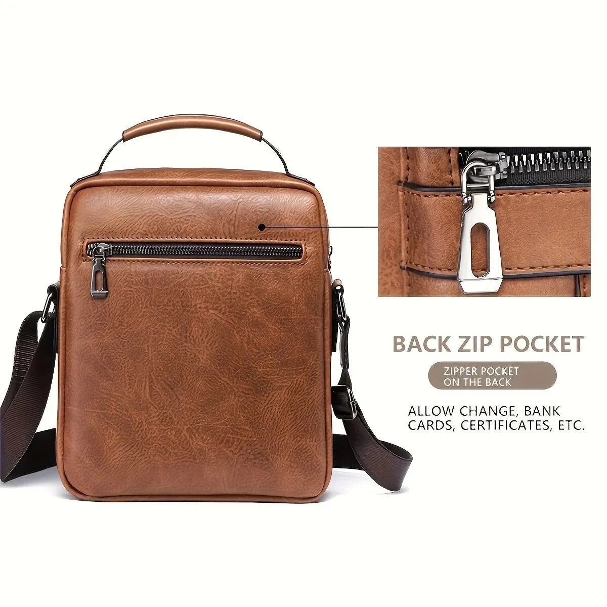 Sac à Bandoulière Homme en Cuir PU - Étui iPad 9,7" - deslyshopping