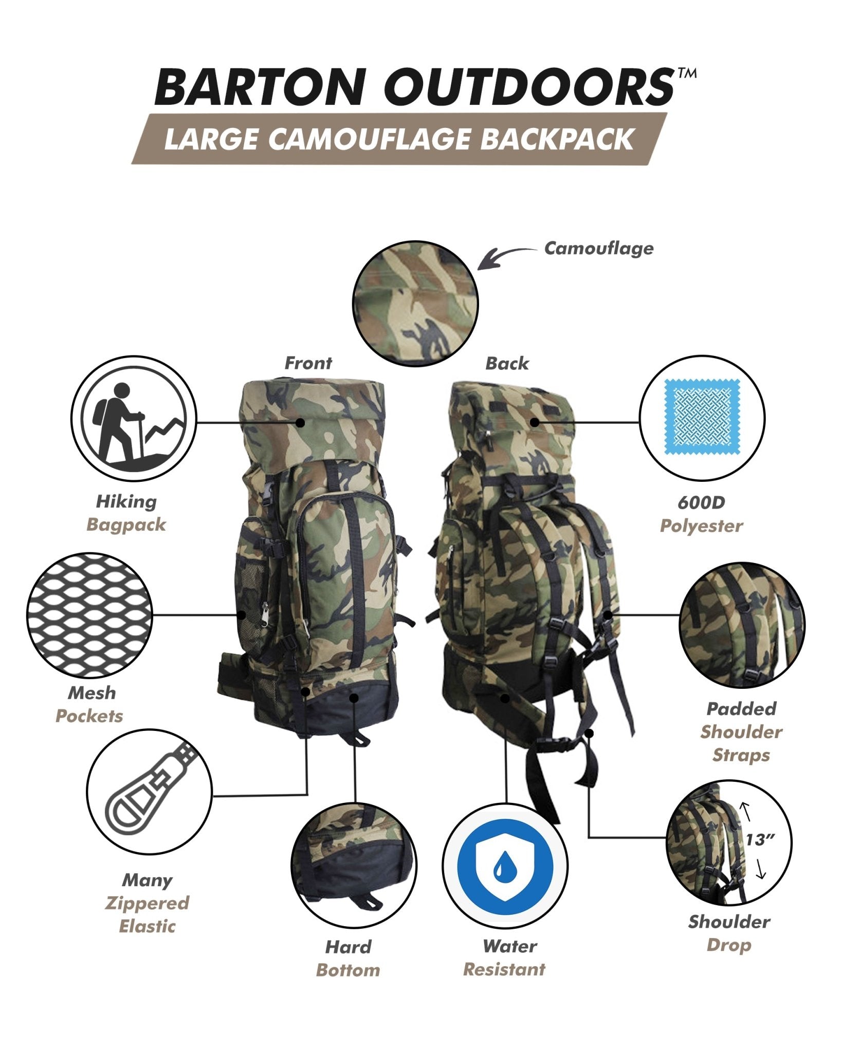 🎒 Sac à dos d'alpiniste imperméable 30" - deslyshopping