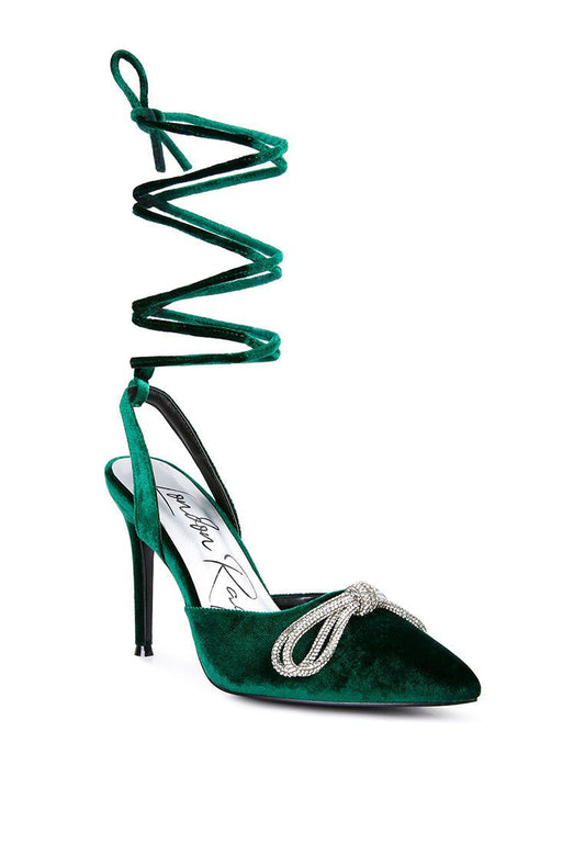 Sandales à Lacets Ornées de Strass - Big Treat, Élégance et Glamour - deslyshopping
