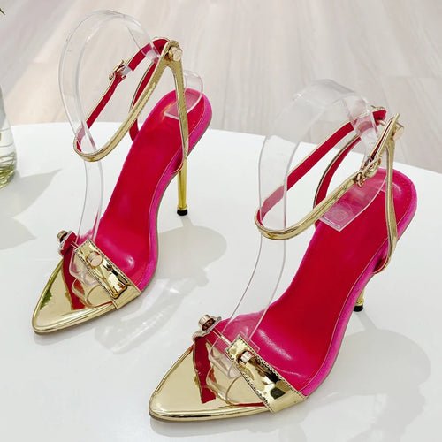 🌞 Sandales d'Été à Boucle et Rivets Dorés et Argentés 👡 - deslyshopping