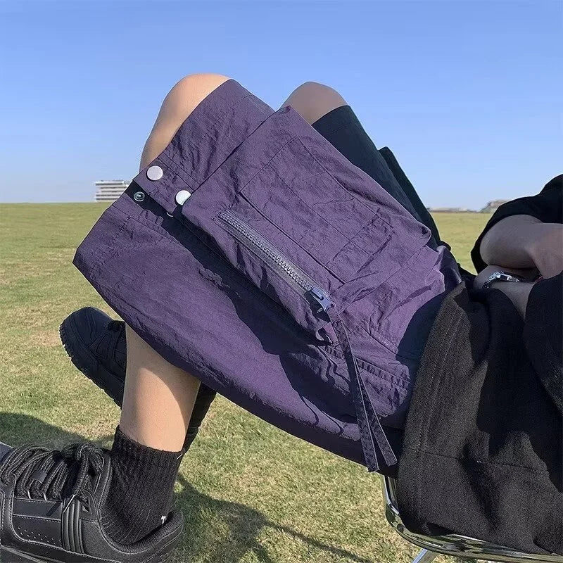 🟣 Short Cargo Violet Décontracté d'Été - deslyshopping