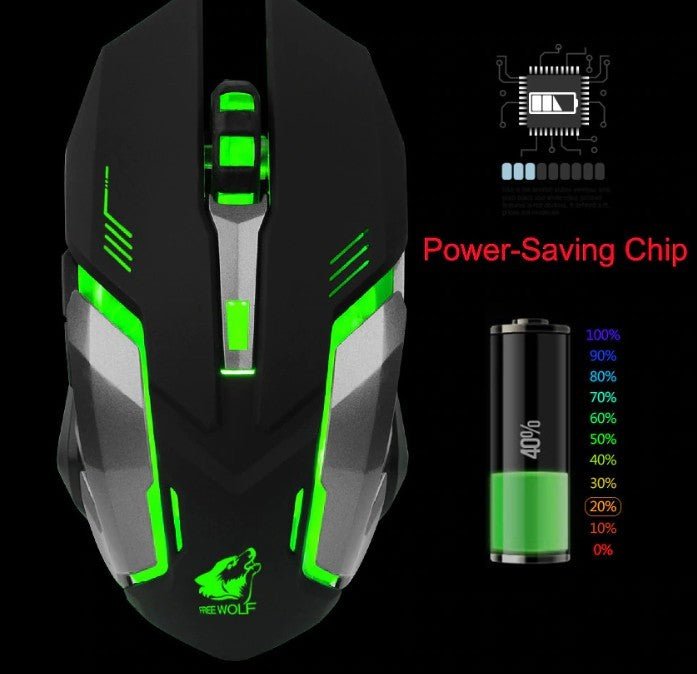 Souris de Jeu LED Silencieuse Sans Fil - deslyshopping