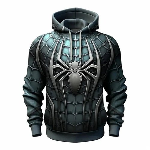 sweat à capuche à imprimé araignée 3D - deslyshopping