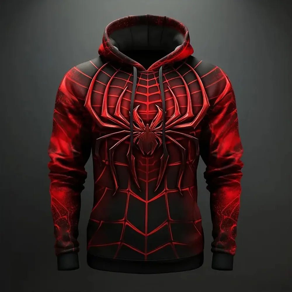 sweat à capuche à imprimé araignée 3D - deslyshopping