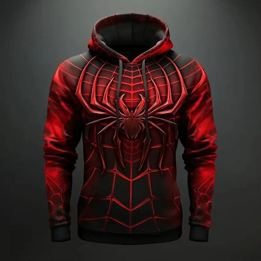 sweat à capuche à imprimé araignée 3D - deslyshopping
