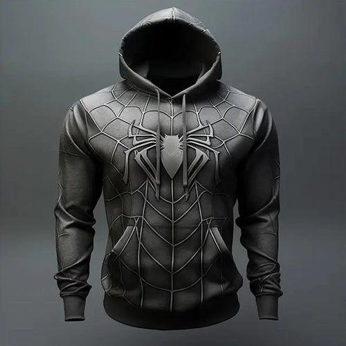 sweat à capuche à imprimé araignée 3D - deslyshopping