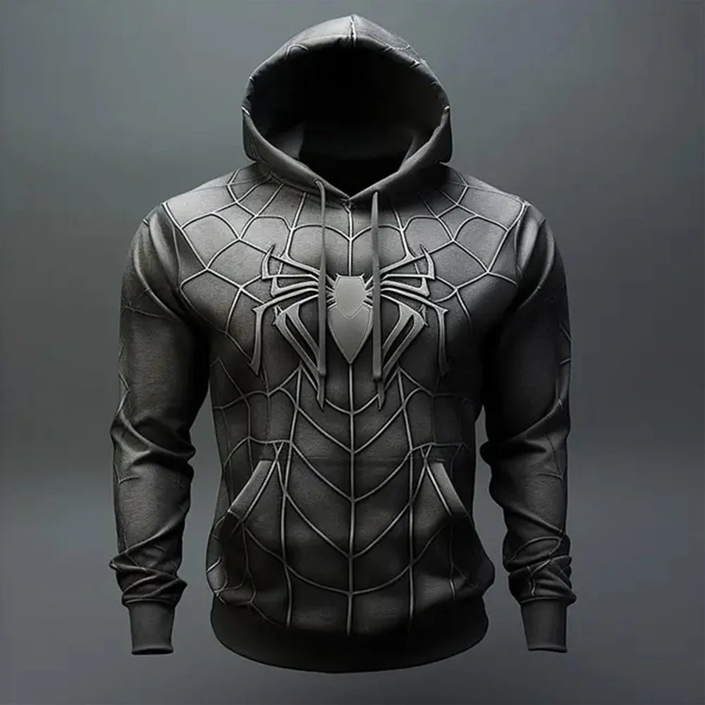 sweat à capuche à imprimé araignée 3D - deslyshopping
