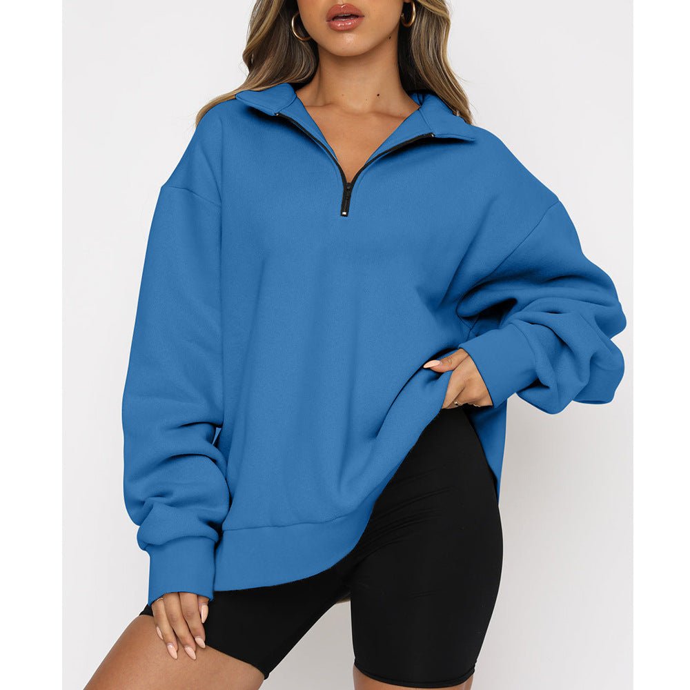 Sweat col rabattable femme - deslyshopping