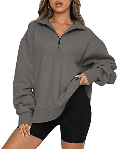 Sweat col rabattable femme - deslyshopping