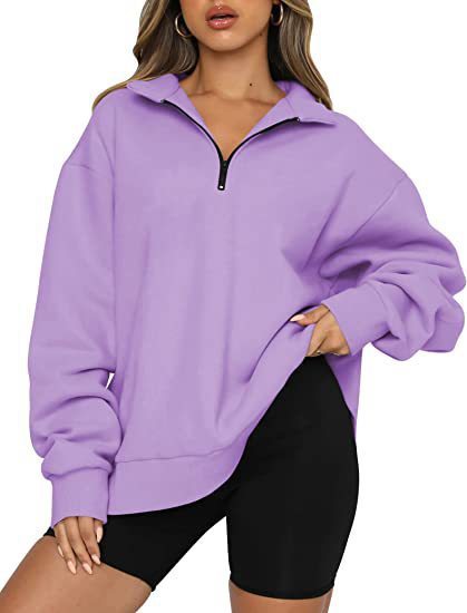 Sweat col rabattable femme - deslyshopping