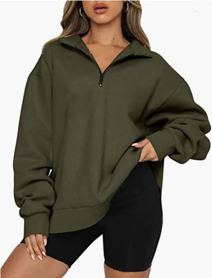 Sweat col rabattable femme - deslyshopping